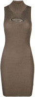 (Women) DIESEL OVAL-D SS23 Brown Slim-Fit Sleeveless Dress with Logo Cutout. A094630DLAX-937 (Women) DIESEL OVAL-D SS23 Brown Slim-Fit Sleeveless Dress with Logo Cutout. A094630DLAX-937