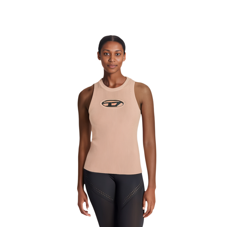 Details for (W) DIESEL 椭圆D SS23 珊瑚粉修身无袖挂脖背心 女款 A096210DLAX-3CM