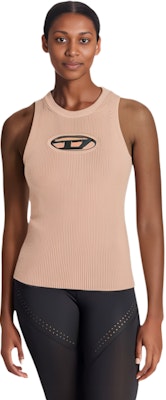 (Women) DIESEL Oval-D SS23 Coral Pink Slim Fit Sleeveless Halter Tank Top Women. A096210DLAX-3CM Details for (Women) DIESEL Oval-D SS23 Coral Pink Slim Fit Sleeveless Halter Tank Top Women. A096210DLAX-3CM