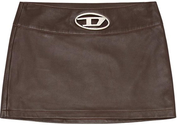 (W) DIESEL OVAL-D Y2K 金屬標誌修身迷你皮裙 女款 棕色 A149590BNDR-7ES Buy (W) DIESEL OVAL-D Y2K 金屬標誌修身迷你皮裙 女款 棕色 A149590BNDR-7ES