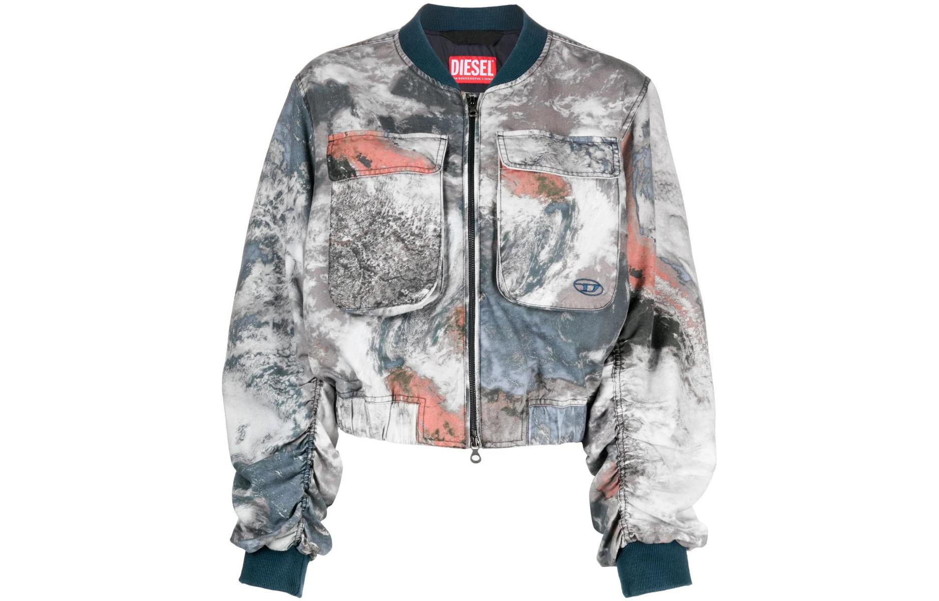 (Women) Diesel Planet Print Bomber Jacket Multicolor A106670WFAL-POLYCHROME