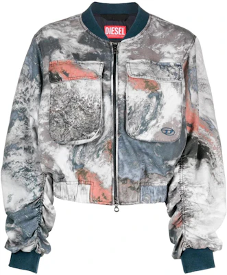 (Women) Diesel Planet Print Bomber Jacket Multicolor A106670WFAL-POLYCHROME Buy (Women) Diesel Planet Print Bomber Jacket Multicolor A106670WFAL-POLYCHROME