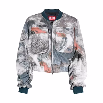 (Women) Diesel Planet Print Bomber Jacket Multicolor A106670WFAL-POLYCHROME