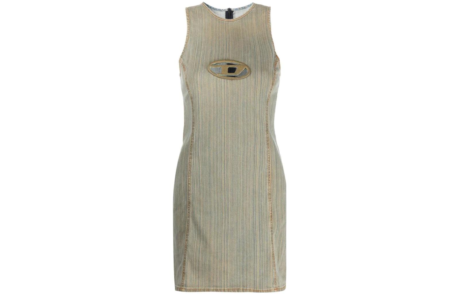 Order (Women) DIESEL Solid Green Sleeveless Mini Dress Women A120710NLAU01
