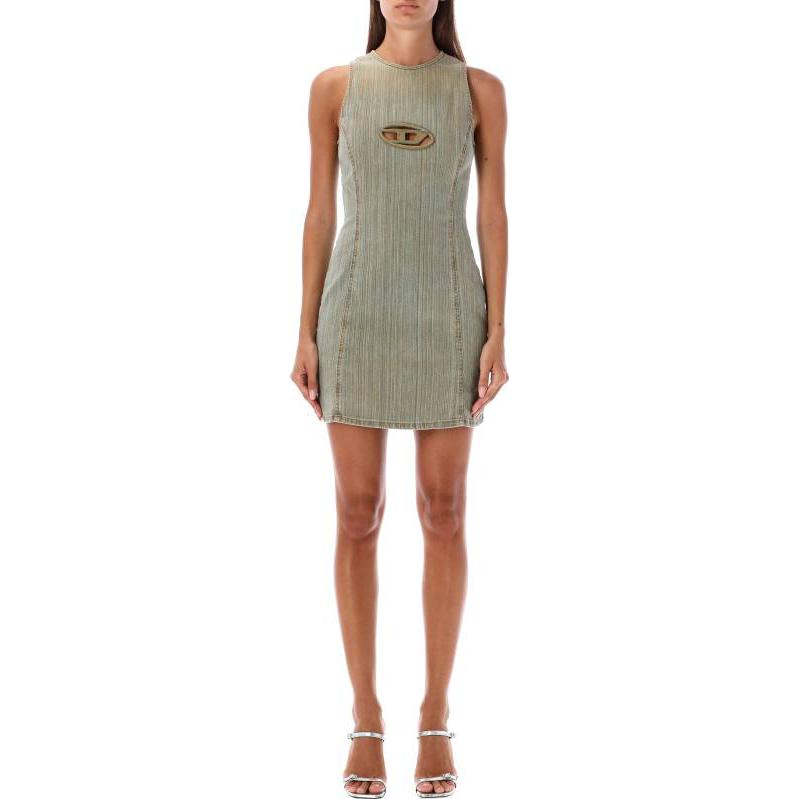 Lookbook (Women) DIESEL Solid Green Sleeveless Mini Dress Women A120710NLAU01