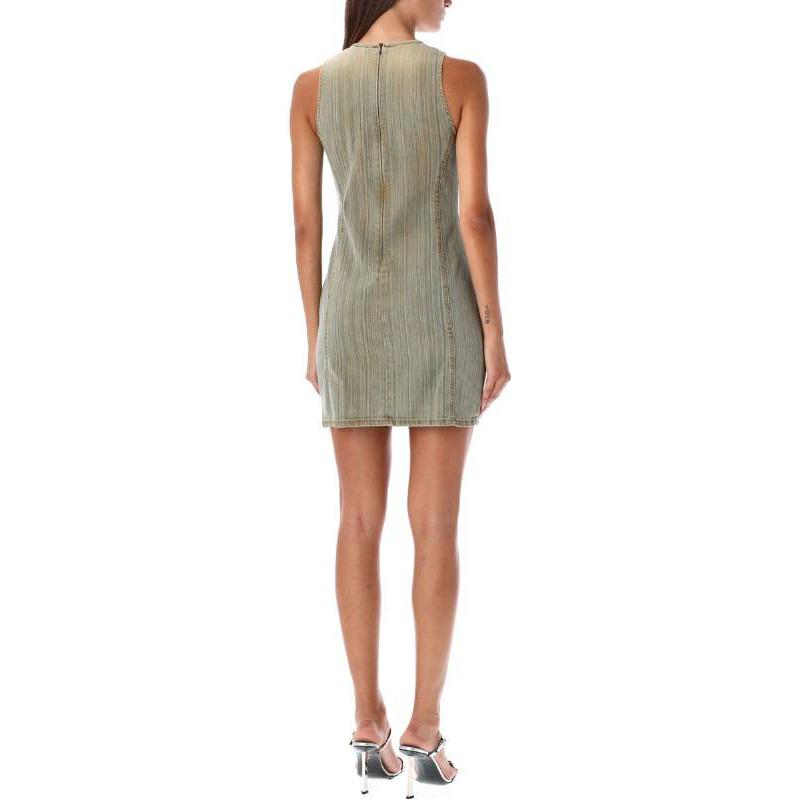 Shop (Women) DIESEL Solid Green Sleeveless Mini Dress Women A120710NLAU01