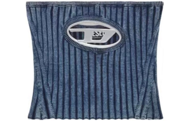 Order (W) DIESEL SS23 蓝色金属镂空标志修身无肩带上衣. A057700HEAS