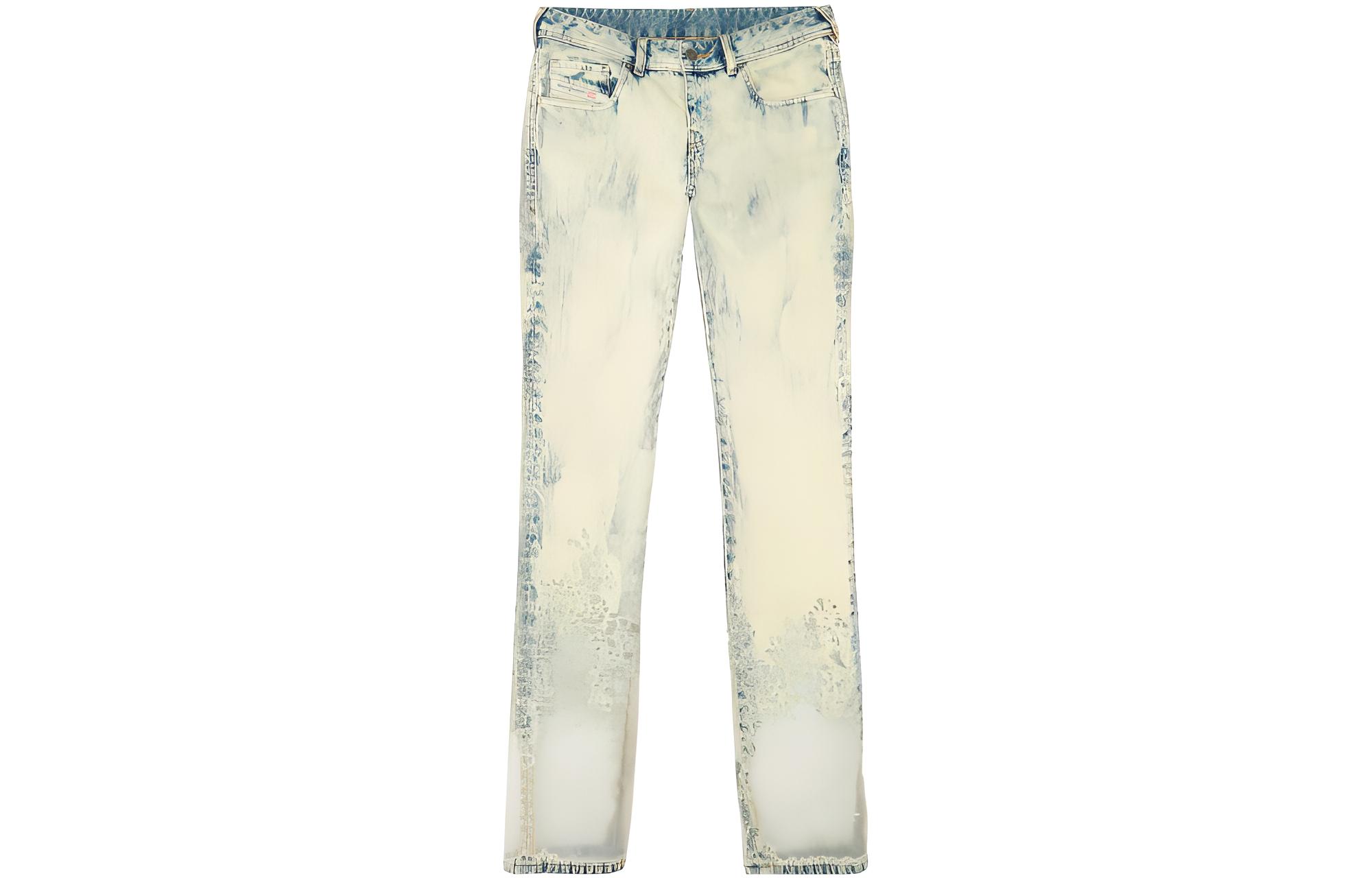 (Women) DIESEL SS23  Casual Lace Patchwork Straight Jeans Light Blue. A10975068G-P01
