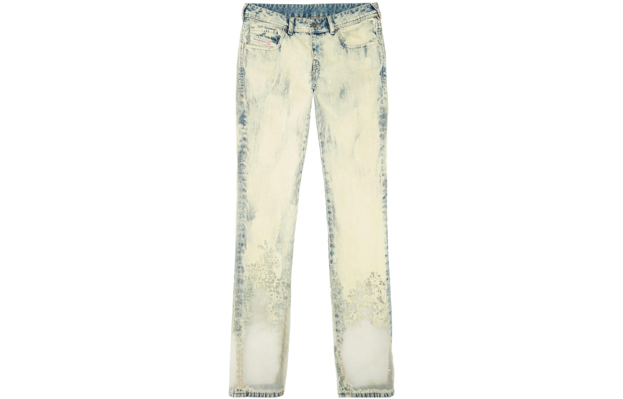 (Women) DIESEL SS23  Casual Lace Patchwork Straight Jeans Light Blue. A10975068G-P01 圖 2