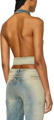 (W) 디젤 SS23 여성용 홀터넥 지퍼 데님 탱크탑 - 블루 A100070ENAF-01 Purchase (W) 디젤 SS23 여성용 홀터넥 지퍼 데님 탱크탑 - 블루 A100070ENAF-01