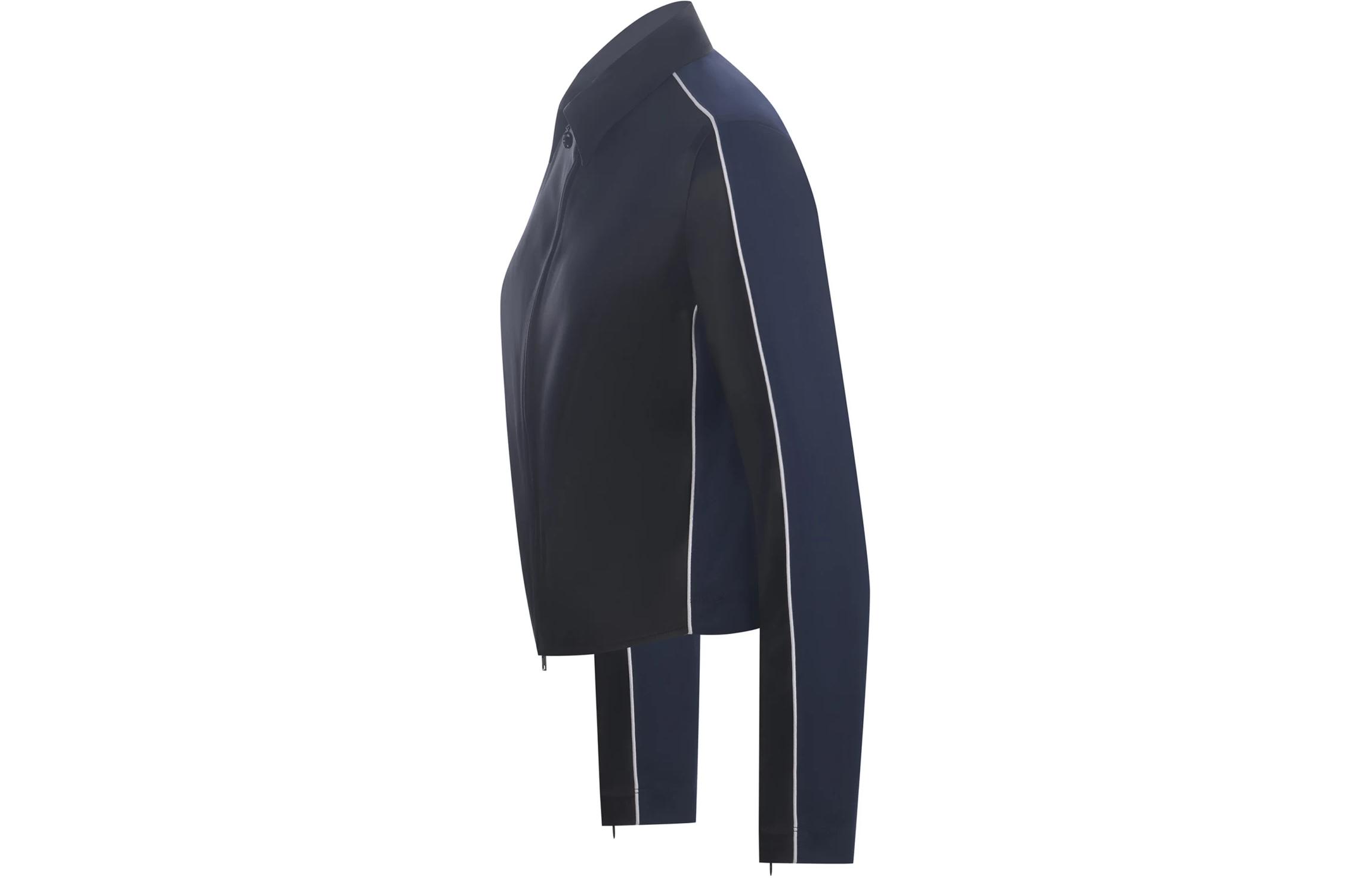 Shop (W) 디젤 SS24 블랙 롱슬리브 컬러블록 지퍼 자켓 A121860CLAK9XXA