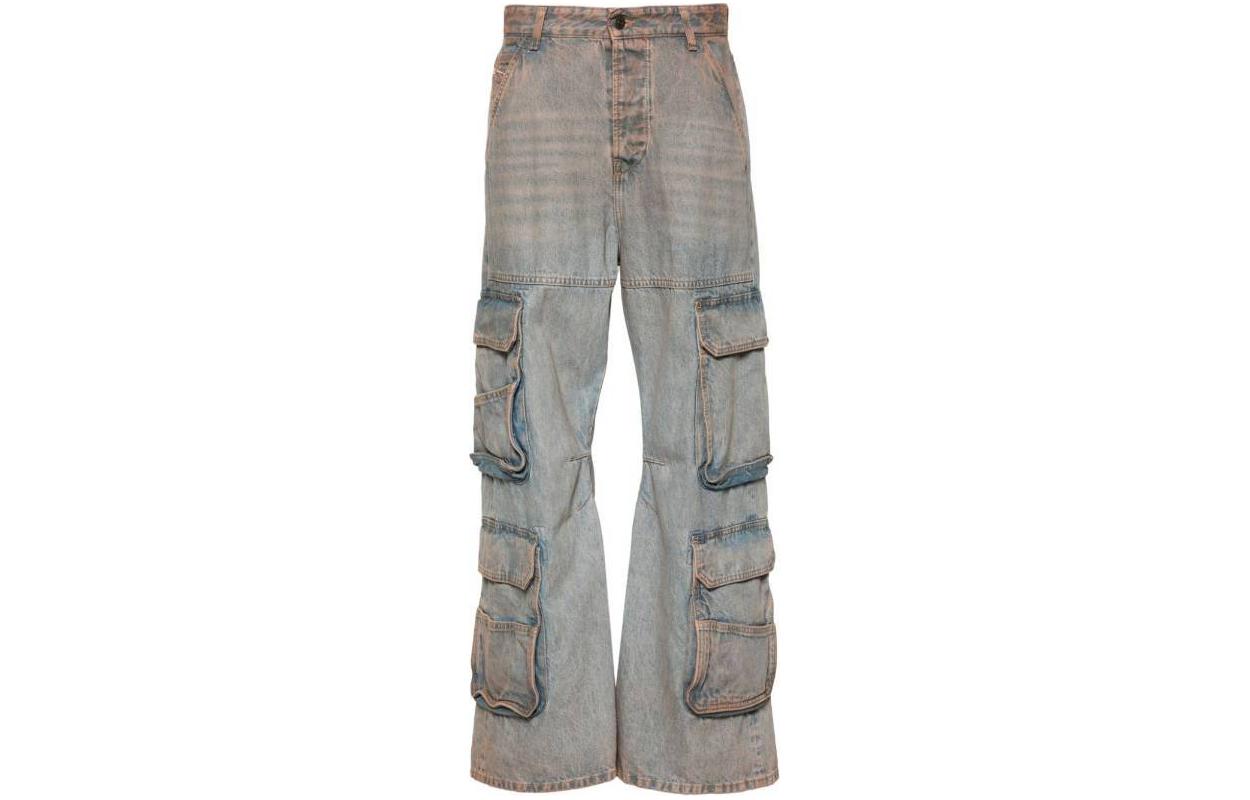(Women) DIESEL SS24  Brown-Grey Relaxed Wide-Leg Vintage Button Jeans. A133170KIAI-70W 圖 2