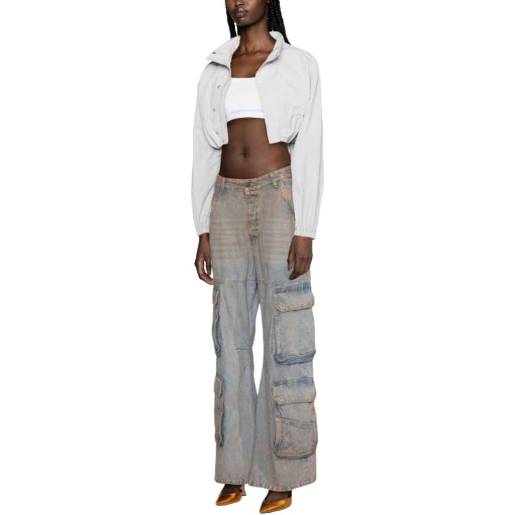 (Women) DIESEL SS24  Brown-Grey Relaxed Wide-Leg Vintage Button Jeans. A133170KIAI-70W 圖 5