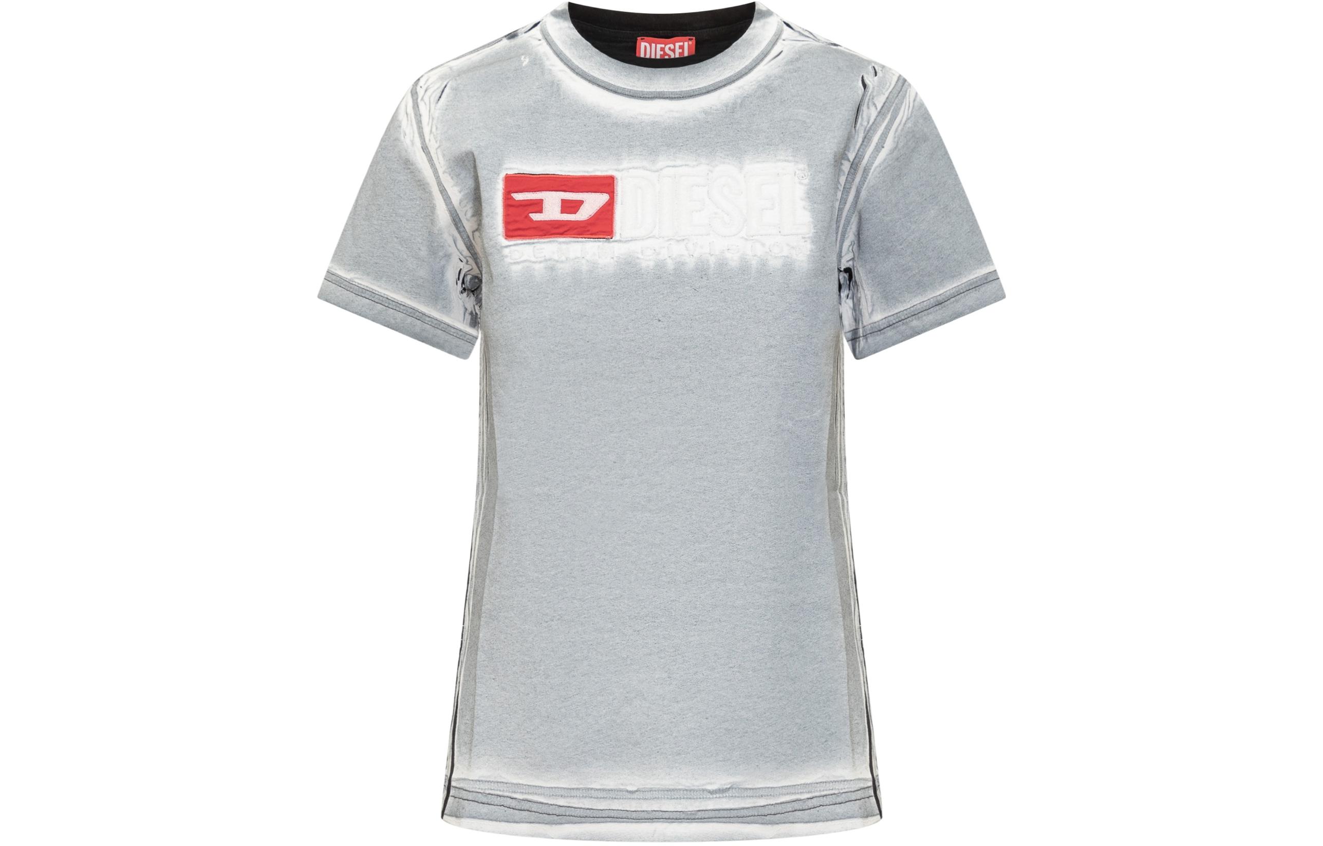 Order (Women) DIESEL SS24  Gray Oval-D Logo Crewneck Short Sleeve T-Shirt. A121200QHAZ100A