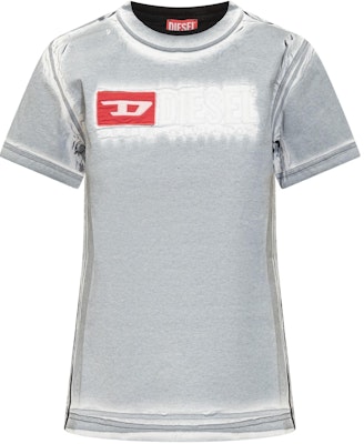 (Women) DIESEL SS24 Gray Oval-D Logo Crewneck Short Sleeve T-Shirt. A121200QHAZ100A Order (Women) DIESEL SS24 Gray Oval-D Logo Crewneck Short Sleeve T-Shirt. A121200QHAZ100A