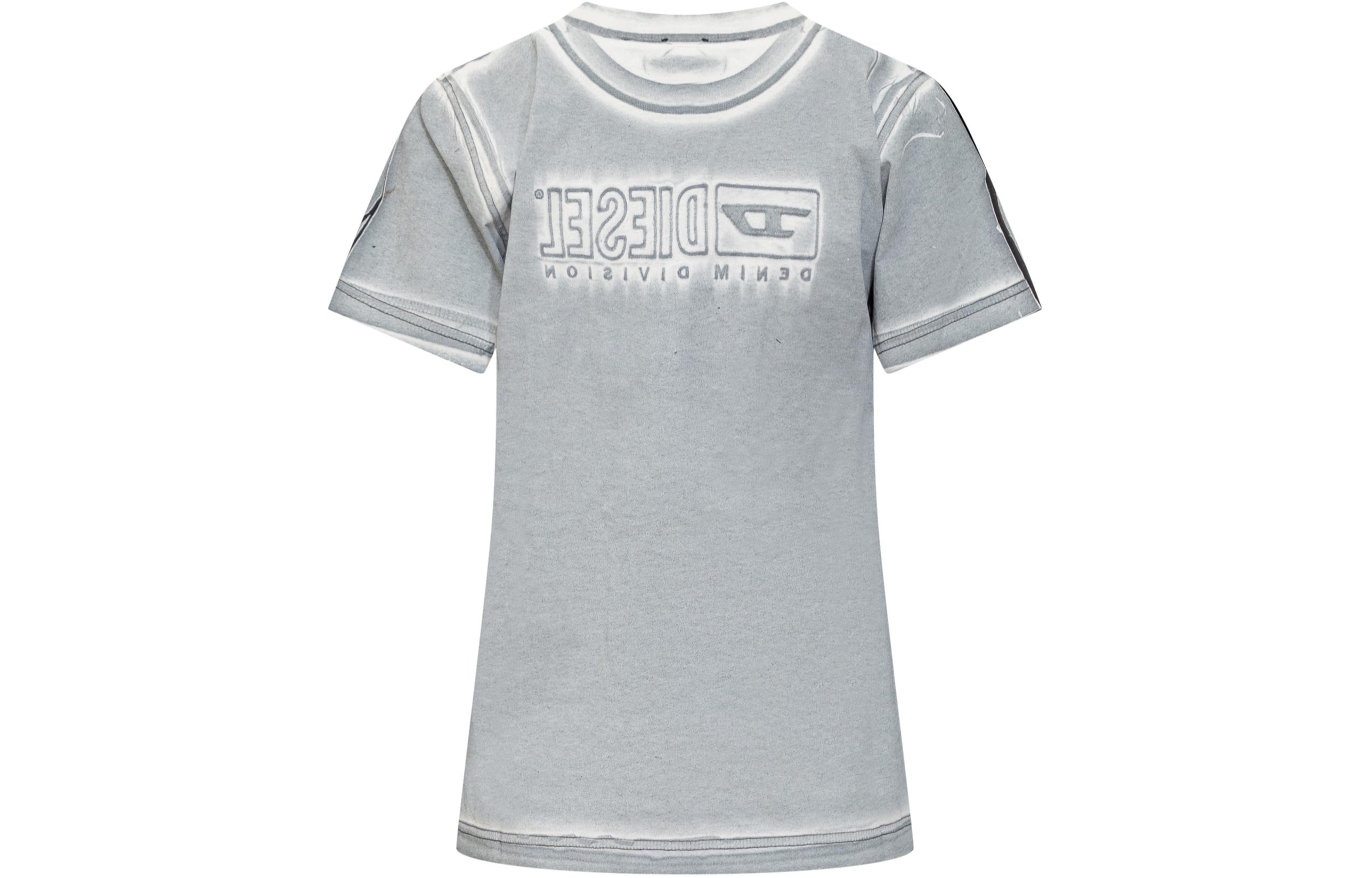 Lookbook (Women) DIESEL SS24  Gray Oval-D Logo Crewneck Short Sleeve T-Shirt. A121200QHAZ100A