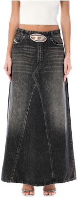 (W) 디젤 SS24 그레이 루즈 핏 지퍼 롱 데님 스커트 하이스트리트 스타일. A131490JGAE02 Buy (W) 디젤 SS24 그레이 루즈 핏 지퍼 롱 데님 스커트 하이스트리트 스타일. A131490JGAE02