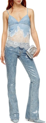 (Women) DIESEL SS24 Light Blue Lace-Trim Denim Tank Top Vest. A128050JGAH Lookbook (Women) DIESEL SS24 Light Blue Lace-Trim Denim Tank Top Vest. A128050JGAH