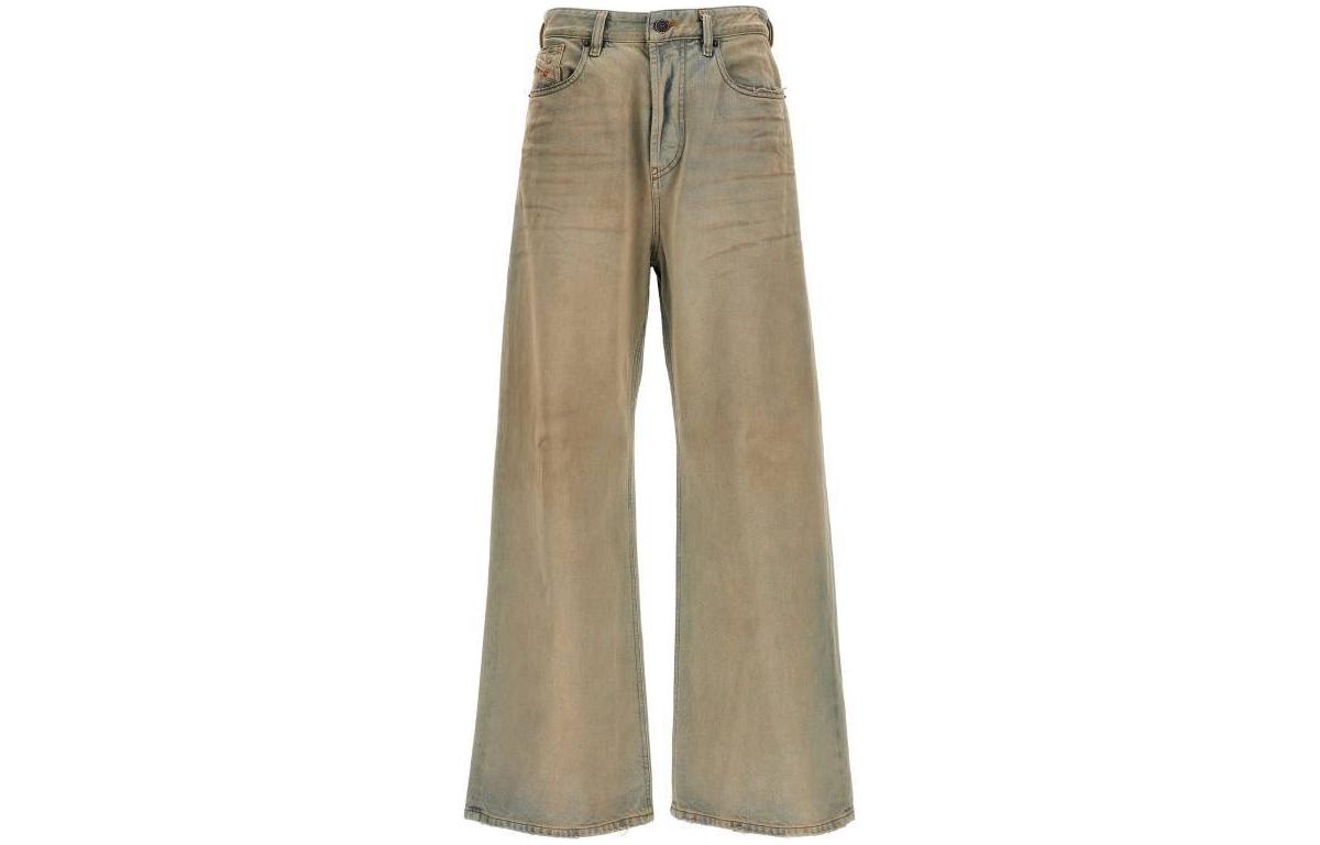 (Women) DIESEL SS24  Loose Fit Dirty Vintage Low-Waist Beige Denim Jeans. A0692609H6-001