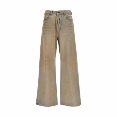 (Women) DIESEL SS24 Loose Fit Dirty Vintage Low-Waist Beige Denim Jeans. A0692609H6-001