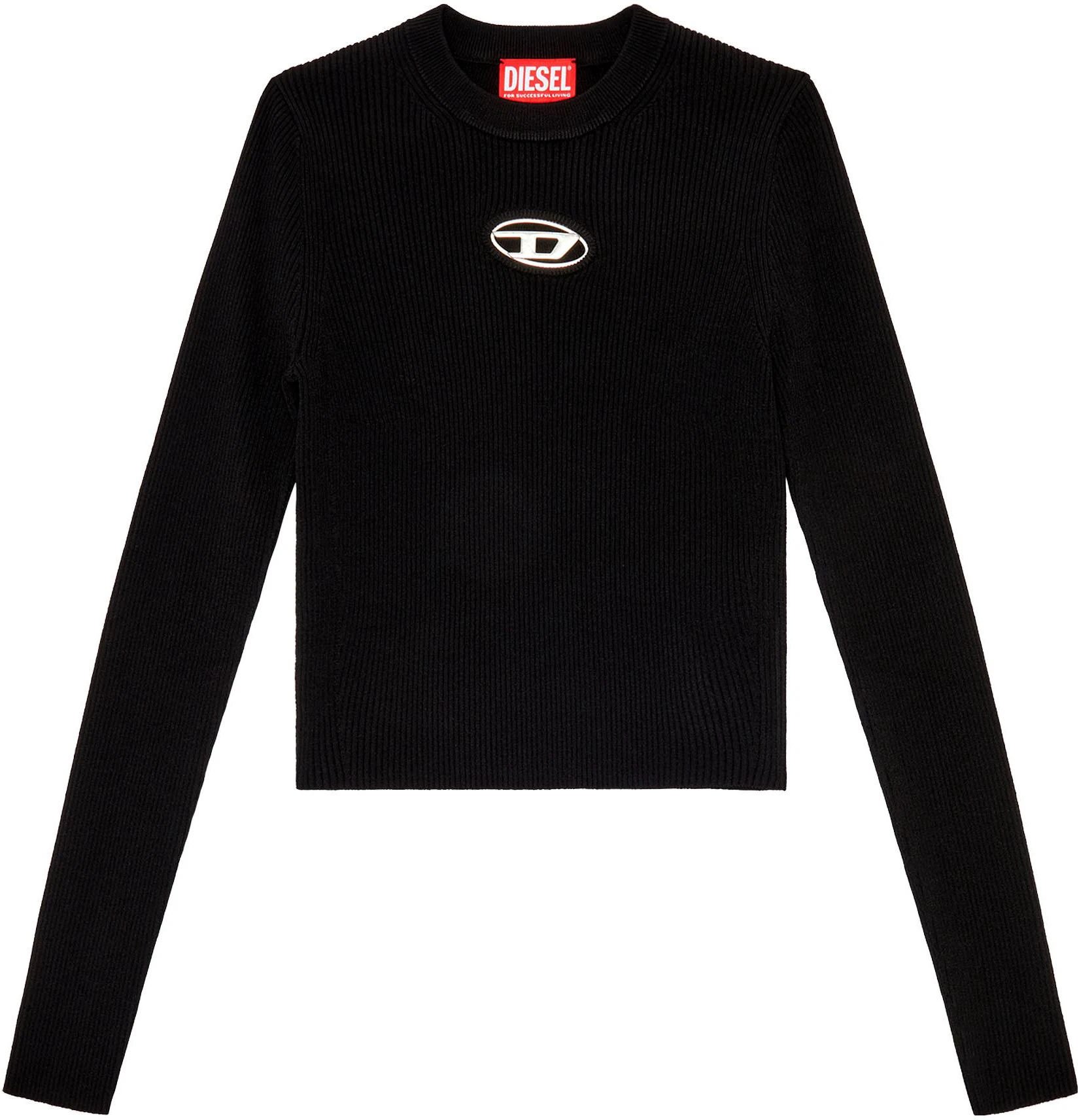women-diesel-ss-24-oval-metal-logo-cutout-long-sleeve-slim-knit-top-black-a123970-dlax-9-xx