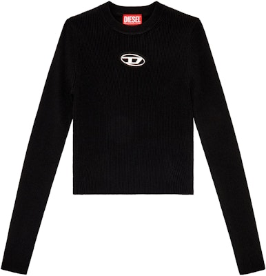(Women) DIESEL SS24 Oval Metal Logo Cutout Long Sleeve Slim Knit Top Black A123970DLAX-9XX Buy (Women) DIESEL SS24 Oval Metal Logo Cutout Long Sleeve Slim Knit Top Black A123970DLAX-9XX