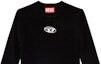 Details for (Women) DIESEL SS24 Oval Metal Logo Cutout Long Sleeve Slim Knit Top Black A123970DLAX-9XX