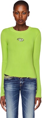 (W) DIESEL SS24 修身針織上衣 霓虹綠 金屬標誌鏤空設計 A123970DLAX-5KB Purchase (W) DIESEL SS24 修身針織上衣 霓虹綠 金屬標誌鏤空設計 A123970DLAX-5KB