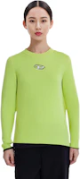 Details for (Women) DIESEL SS24 Slim Fit Knit Top Neon Green with Metal Logo Cut-Out Design. A123970DLAX-5KB