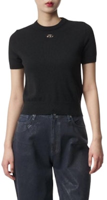 (Women) DIESEL SS24 OVAL-D Black Round-Neck Pullover Knit T-Shirt A130140GEAY-9XX Lookbook (Women) DIESEL SS24 OVAL-D Black Round-Neck Pullover Knit T-Shirt A130140GEAY-9XX