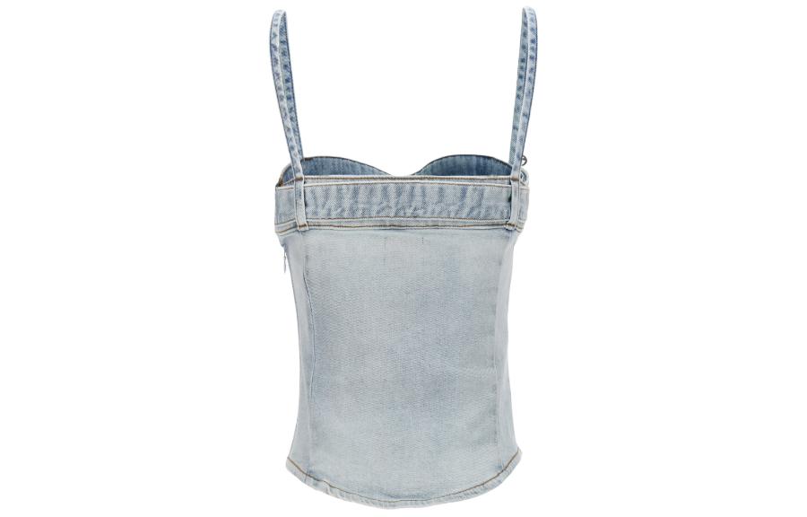 Lookbook (W) DIESEL SS24 蓝色牛仔无袖休闲短款上衣. A131460JG-AA01