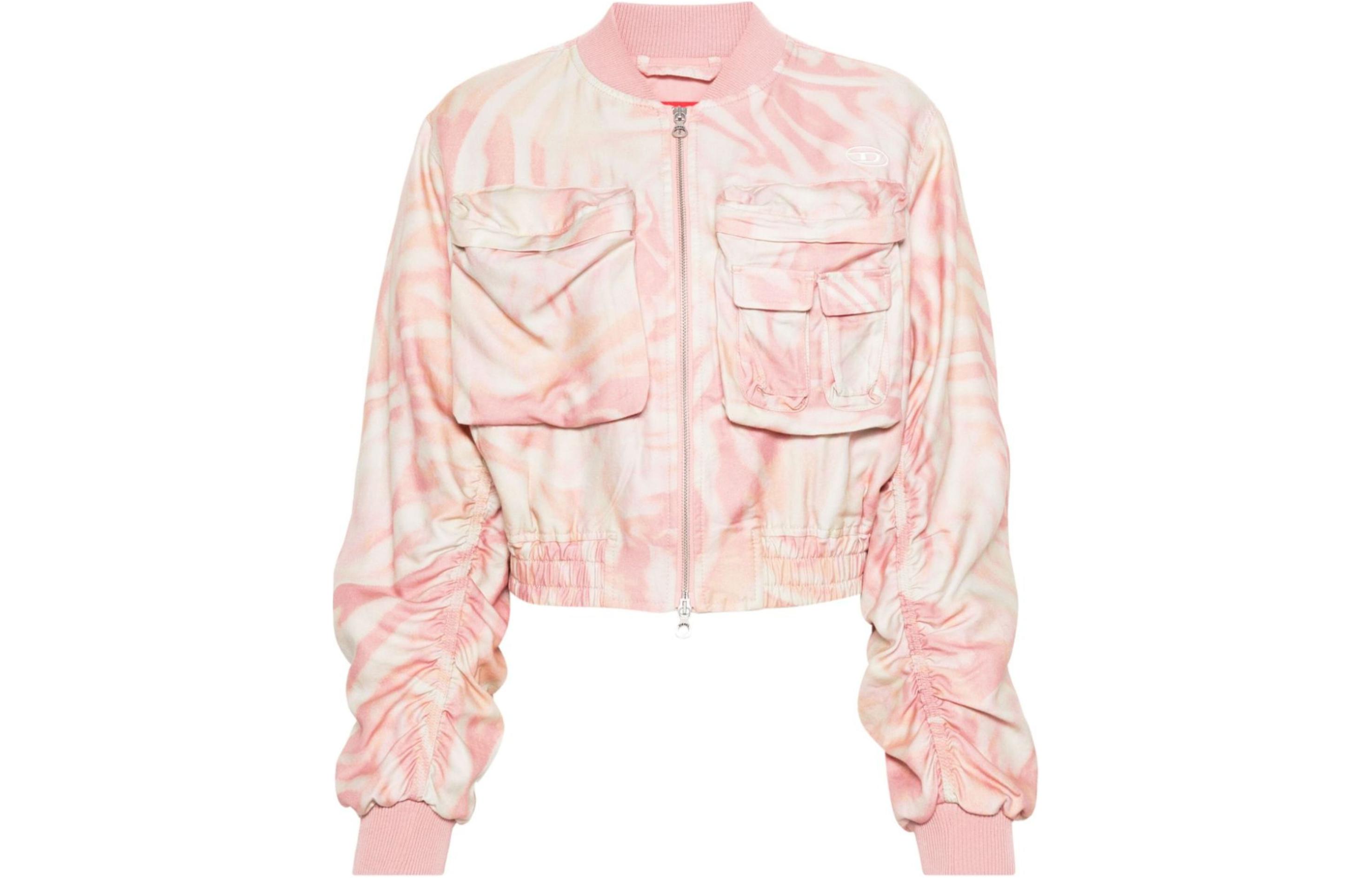 Order (W) DIESEL SS24 女士粉色抽象印花刺绣长袖外套 A122140WGAL3CIA