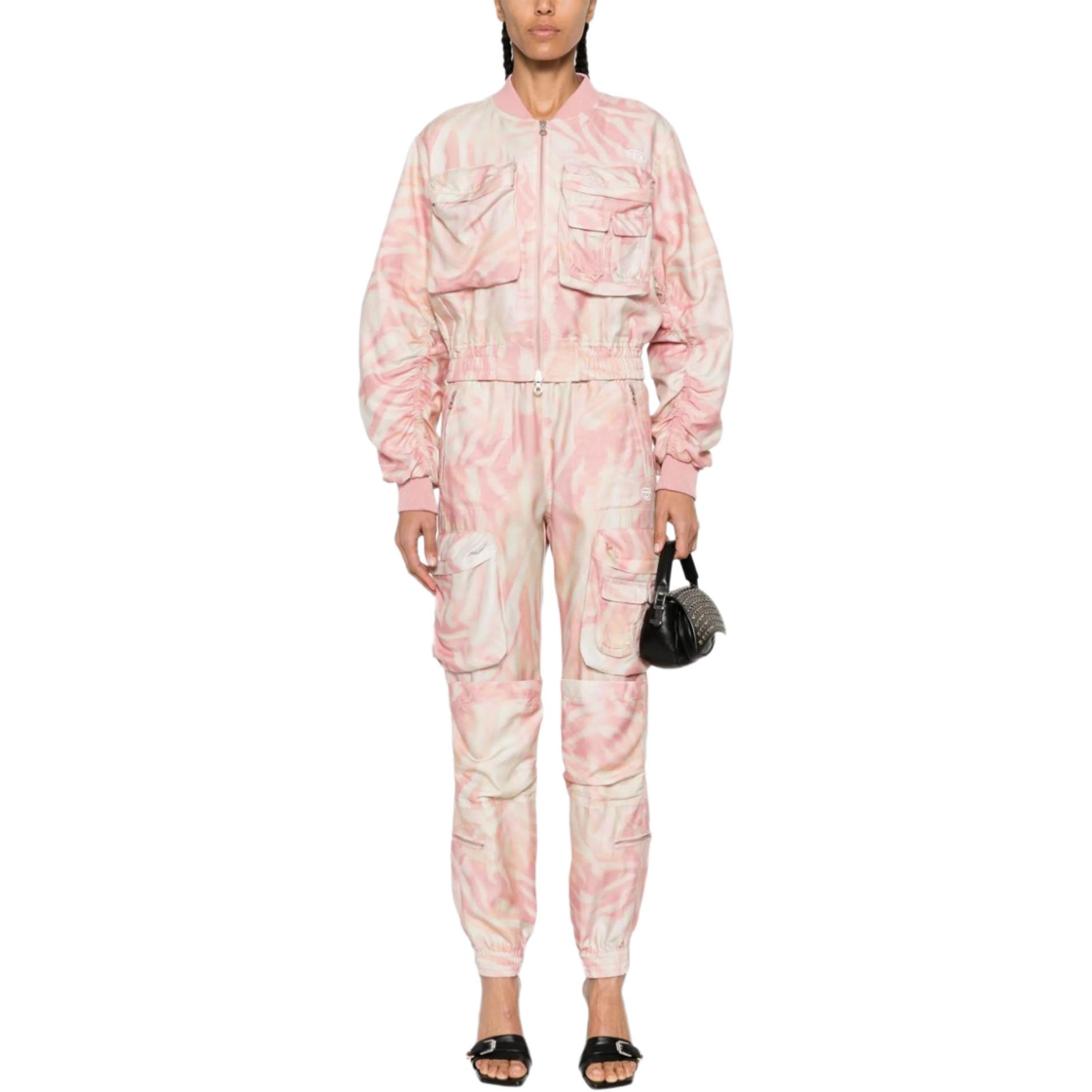 Lookbook (W) DIESEL SS24 女士粉色抽象印花刺绣长袖外套 A122140WGAL3CIA