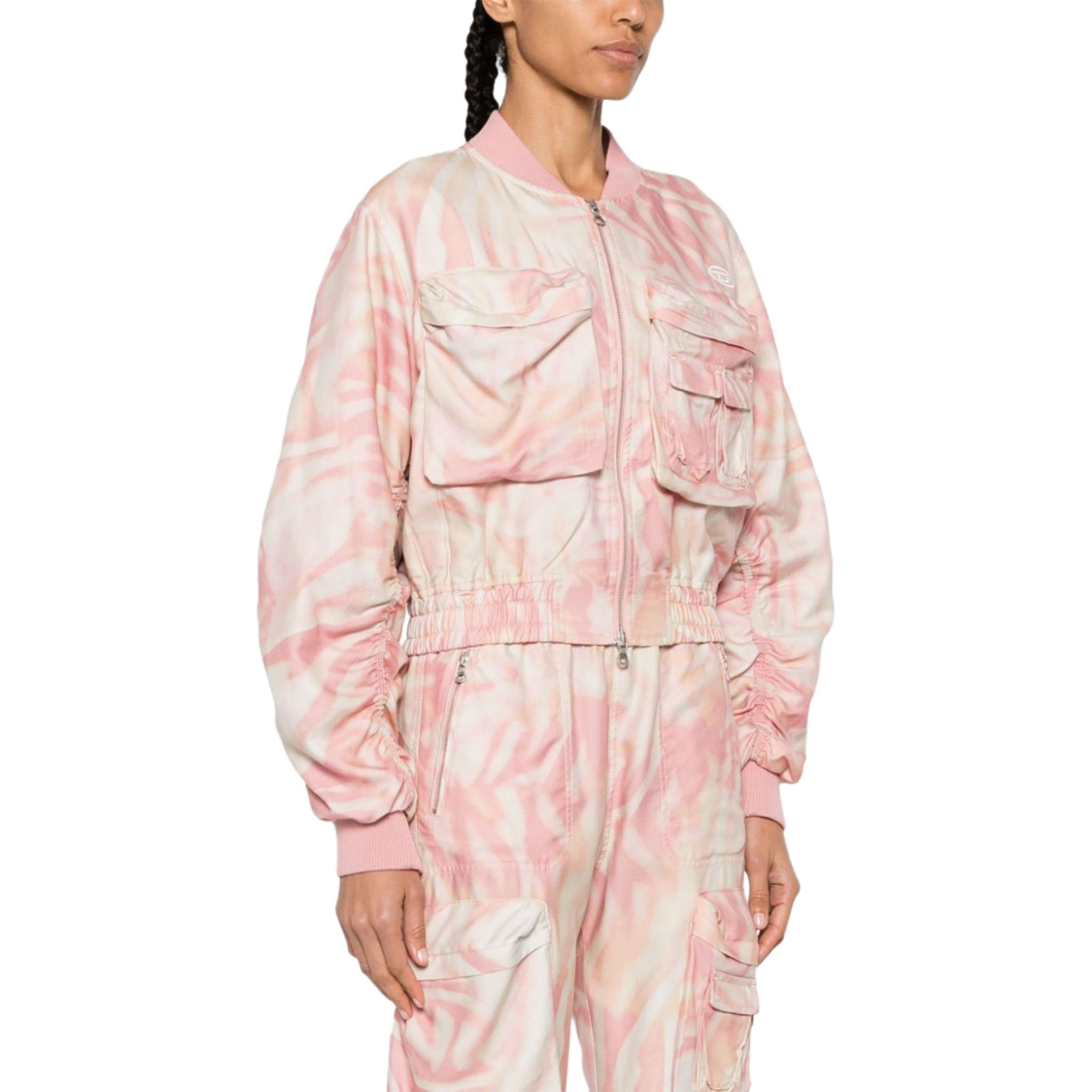 Purchase (W) DIESEL SS24 女士粉色抽象印花刺绣长袖外套 A122140WGAL3CIA