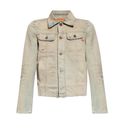 (Women) DIESEL SS24 Oval-D Beige Long Sleeve Button-Up Jacket for Women. A1144809H6001