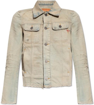 (W) DIESEL SS24 Oval-D Beige Jaket Lengan Panjang Kancing Wanita. A1144809H6001 Order (W) DIESEL SS24 Oval-D Beige Jaket Lengan Panjang Kancing Wanita. A1144809H6001