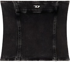 (Women) DIESEL SS24 Oval-D Metal Logo Stretch Washed Zip-Up Bandeau Women’s Black. A1369209I94-02 (Women) DIESEL SS24 Oval-D Metal Logo Stretch Washed Zip-Up Bandeau Women’s Black. A1369209I94-02