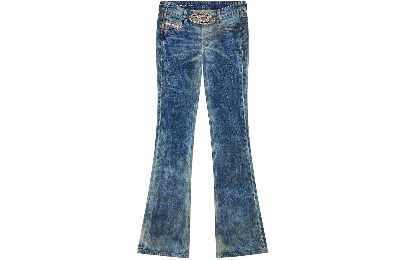 (Women) DIESEL SS24 OVAL-D Slim Fit Flared Distressed Washed Jeans Women Deep Blue A145550PGAL-01 圖 2
