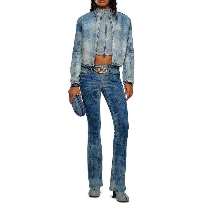 (Women) DIESEL SS24 OVAL-D Slim Fit Flared Distressed Washed Jeans Women Deep Blue A145550PGAL-01 圖 3