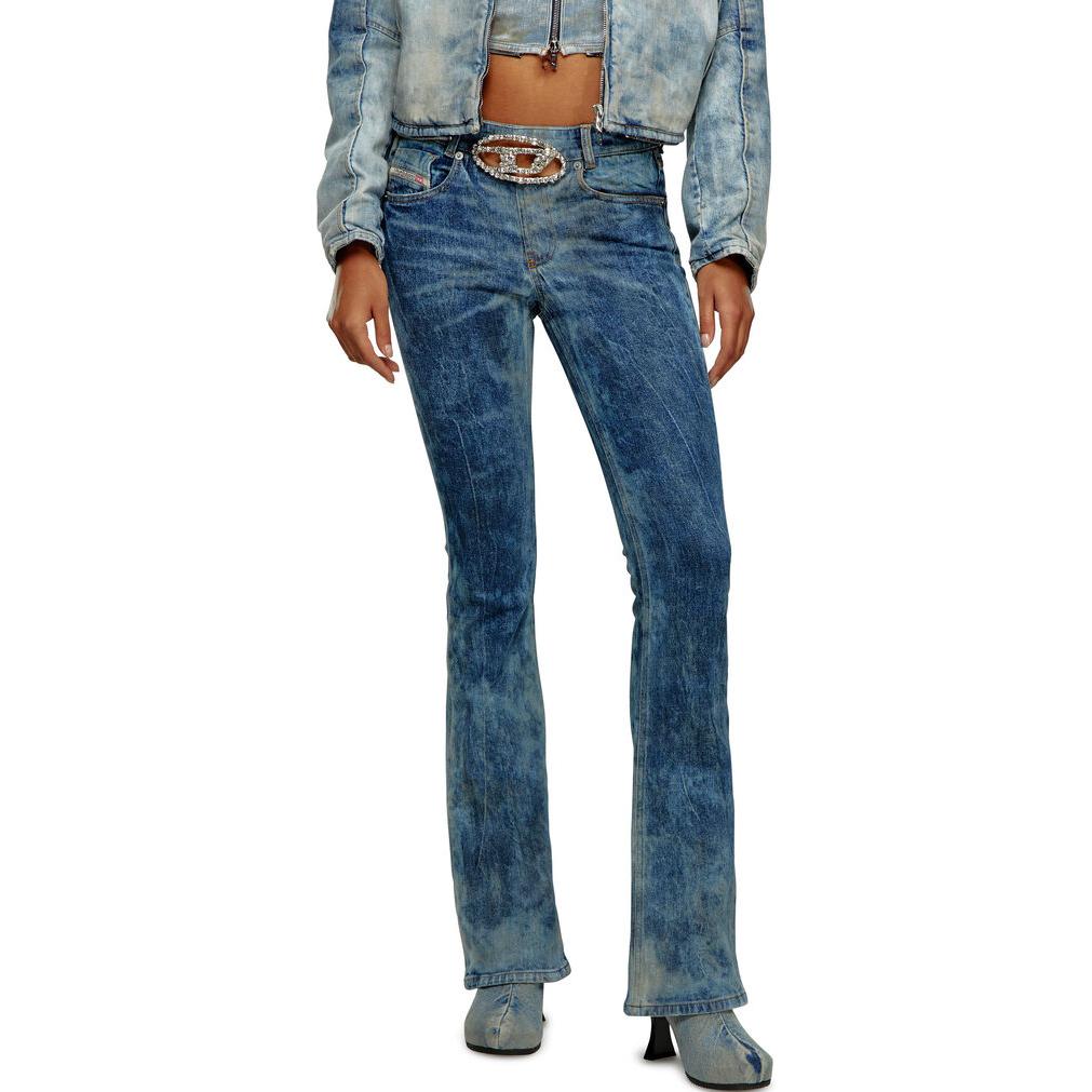 (Women) DIESEL SS24 OVAL-D Slim Fit Flared Distressed Washed Jeans Women Deep Blue A145550PGAL-01 圖 4