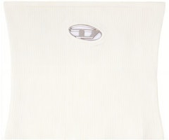 (Women) DIESEL SS24 Oval D Metal Logo Cutout Solid Tube Top Women White A130190DLAX-129 (Women) DIESEL SS24 Oval D Metal Logo Cutout Solid Tube Top Women White A130190DLAX-129