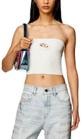 Lookbook (Women) DIESEL SS24 Oval D Metal Logo Cutout Solid Tube Top Women White A130190DLAX-129