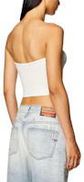 Shop (Women) DIESEL SS24 Oval D Metal Logo Cutout Solid Tube Top Women White A130190DLAX-129