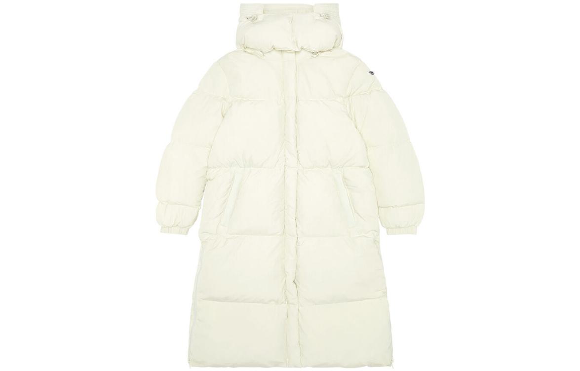 Order (W) DIESEL W-Peyt 長版白色拉鍊連帽外套夾克。 A105790AEAI-5KM