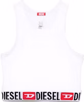 (Women) Diesel White Sleeveless Crop Tank with Logo A176380NJAP100 (Women) Diesel White Sleeveless Crop Tank with Logo A176380NJAP100