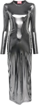 (W) DIESEL Wanita Silver Y2K Slim Fit Long Sleeve Pullover Dress. A120400THAG-9XX Order (W) DIESEL Wanita Silver Y2K Slim Fit Long Sleeve Pullover Dress. A120400THAG-9XX