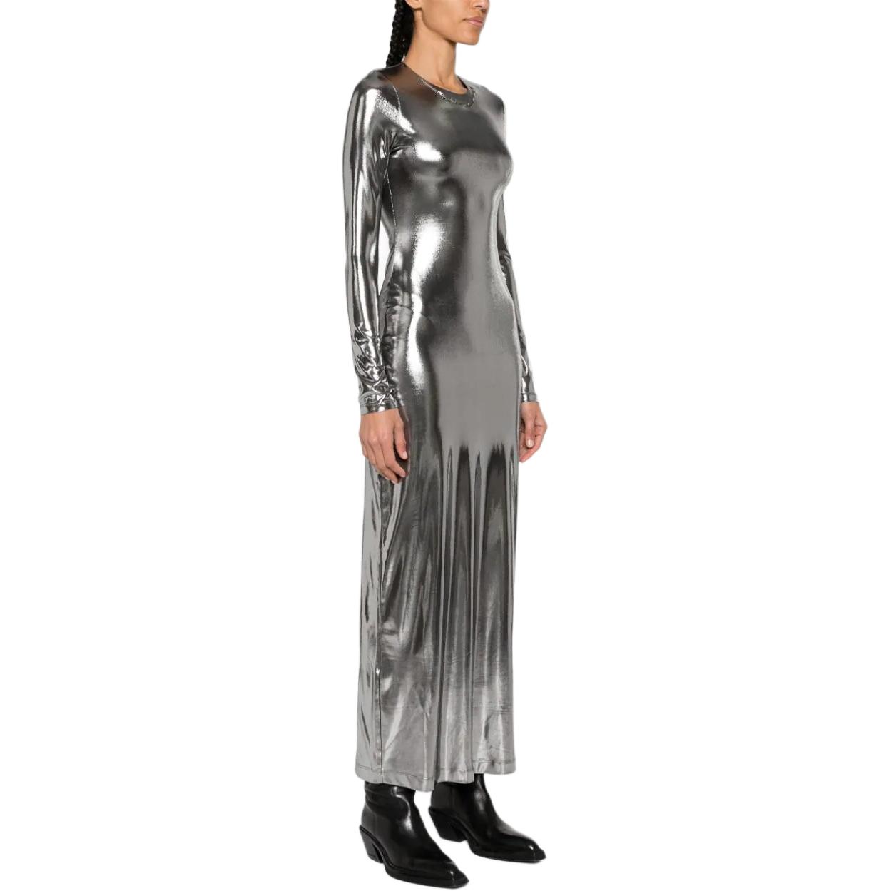 Purchase (W) DIESEL Wanita Silver Y2K Slim Fit Long Sleeve Pullover Dress. A120400THAG-9XX