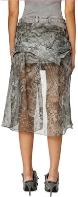 (W) Falda Mini Denim Patchwork de Baja Cintura Estilo Y2K Mujer Gris DIESEL A130640AKAS-02 Purchase (W) Falda Mini Denim Patchwork de Baja Cintura Estilo Y2K Mujer Gris DIESEL A130640AKAS-02