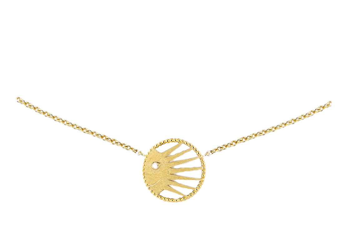 (Women) Dior 18K Gold Diamond Mother-of-Pearl Onyx Necklace Gold  Accessory JSAM95002-0000