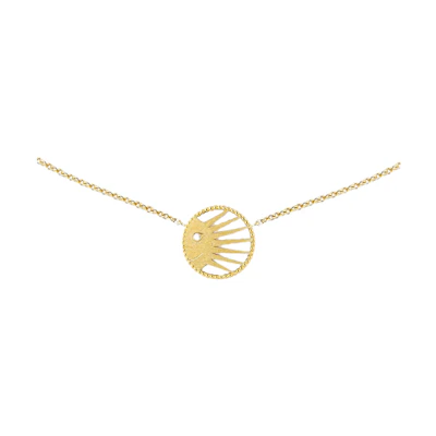 (Women) Dior 18K Gold Diamond Mother-of-Pearl Onyx Necklace Gold Accessory JSAM95002-0000